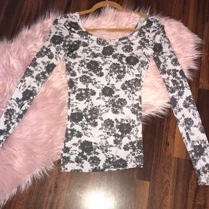 Black & White Floral Long sleeve shirt